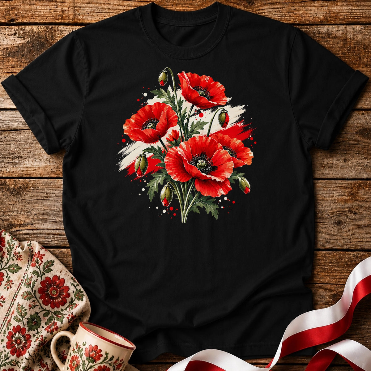 Polish Poppies and Flag Unisex T-Shirt