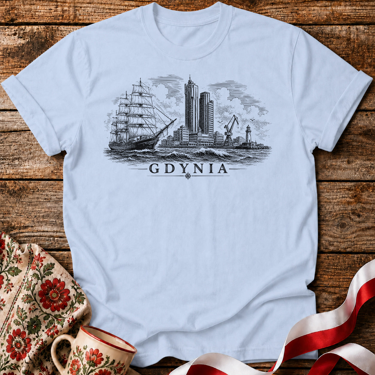Gdynia Skyline Polish City Unisex T-Shirt