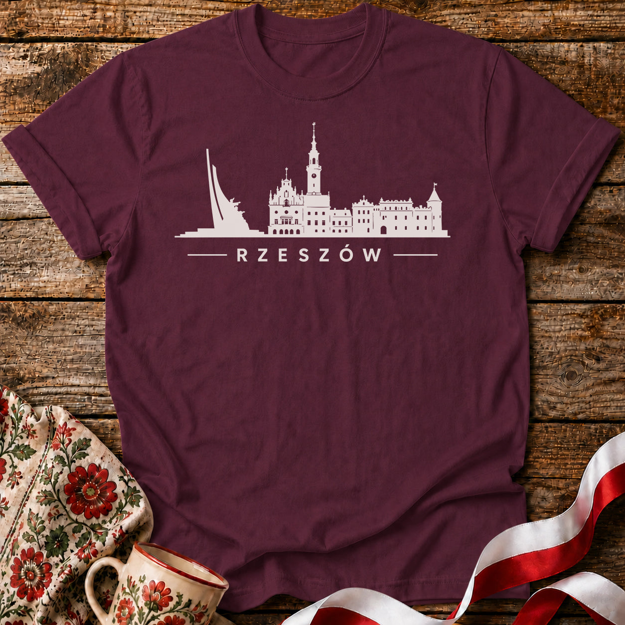 Rzeszów Minimal Skyline Polish City Unisex T-Shirt