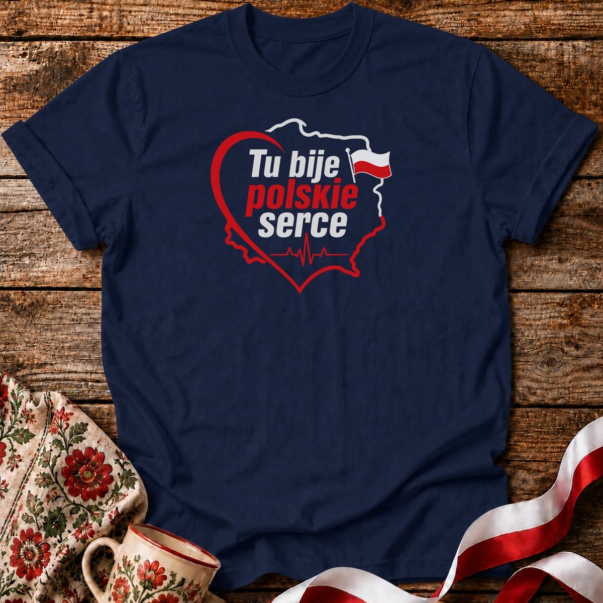 Tu Bije Polskie Serce Unisex T-Shirt
