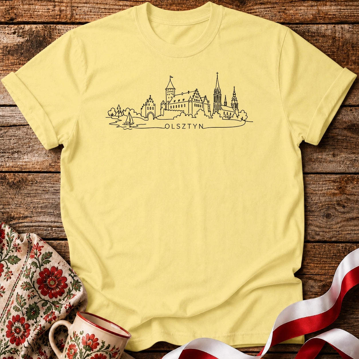Olsztyn Castle Skyline Polish City Unisex T-Shirt