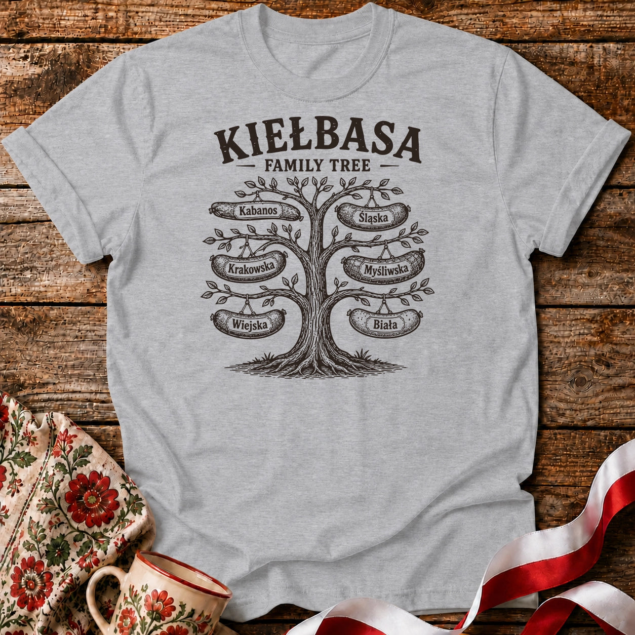 Kiełbasa Family Tree Unisex T-Shirt