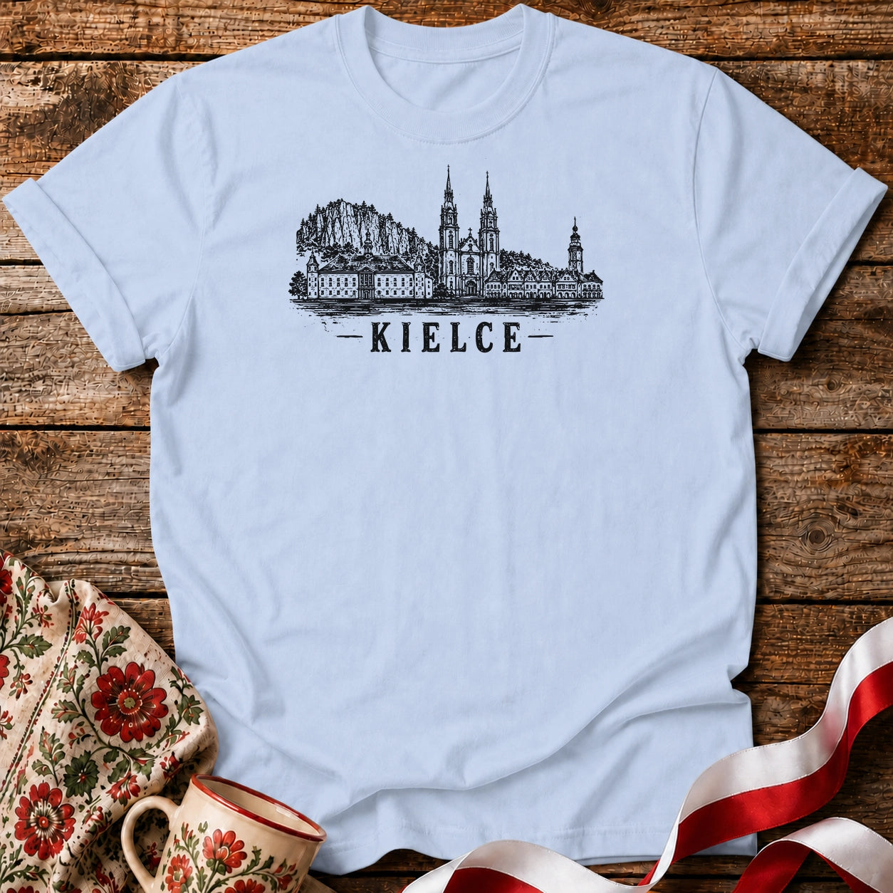Kielce Grunge Skyline Polish City Unisex T-Shirt