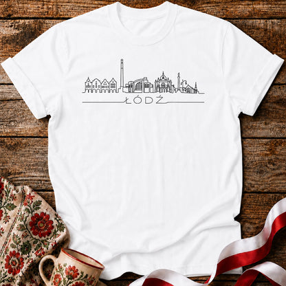 Łódź Minimal Skyline Polish City Unisex T-Shirt