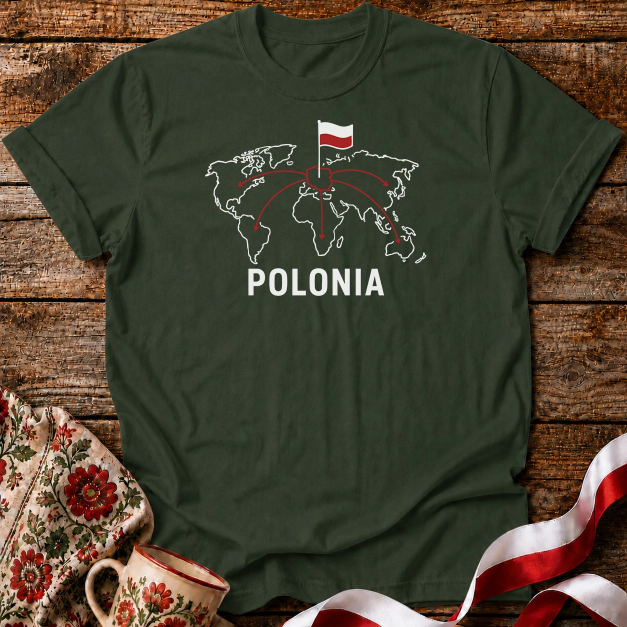 Polonia World Map Unisex T-Shirt