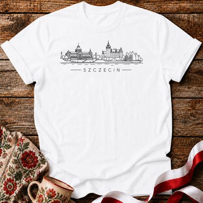Szczecin Minimal Skyline Polish City Unisex T-Shirt