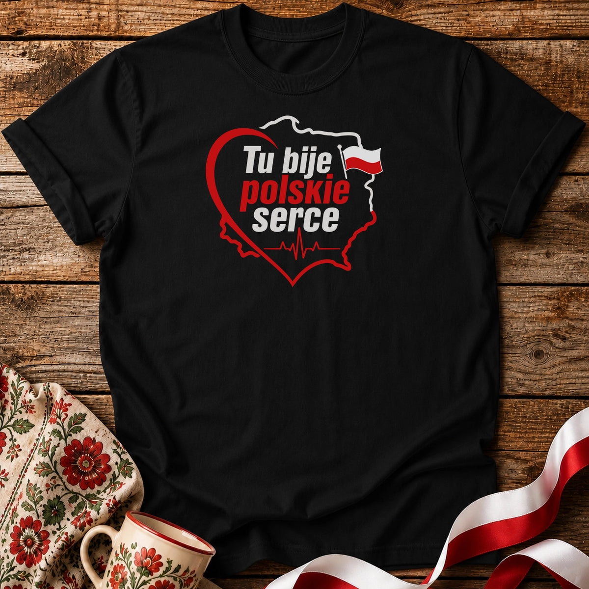 Tu Bije Polskie Serce Unisex T-Shirt