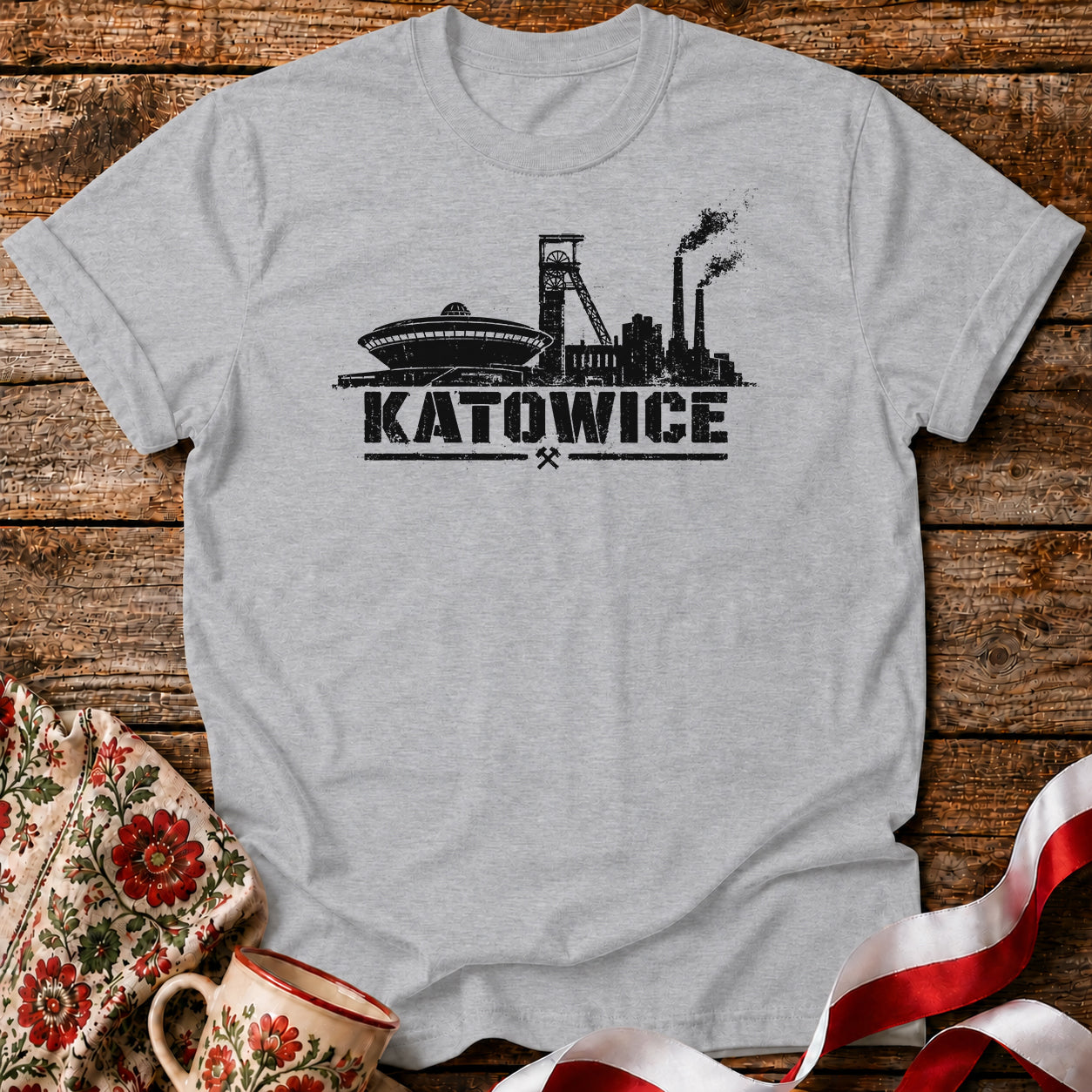 Katowice Industrial Skyline Polish City Unisex T-Shirt