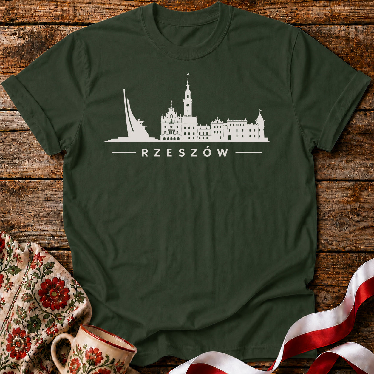 Rzeszów Minimal Skyline Polish City Unisex T-Shirt