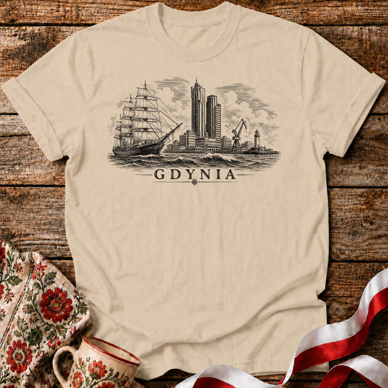 Gdynia Skyline Polish City Unisex T-Shirt