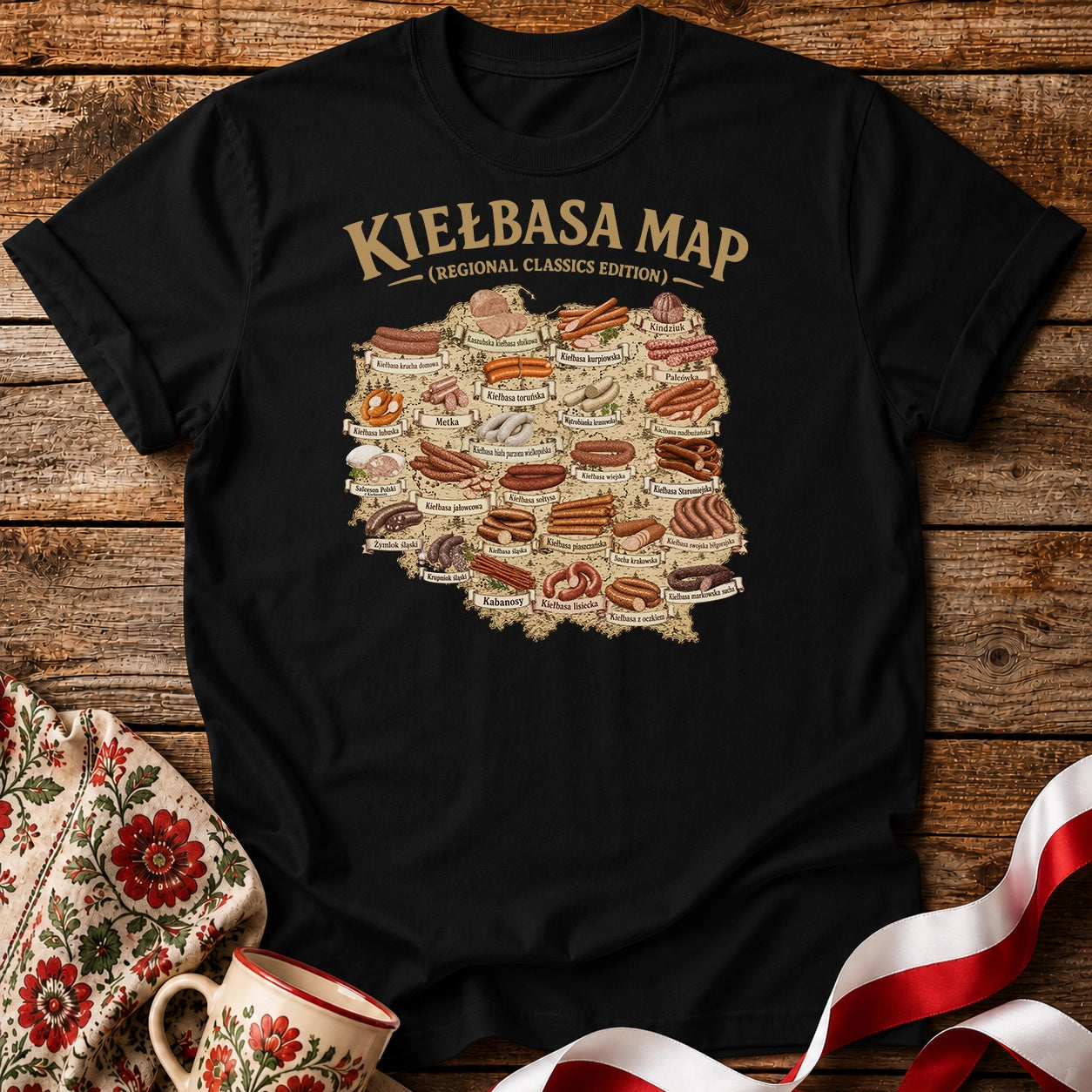 Kiełbasa Map Unisex T-Shirt