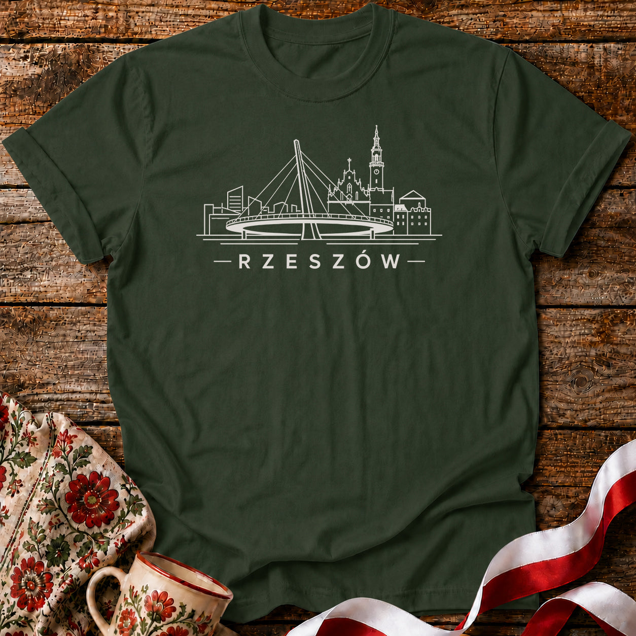 Rzeszów Minimal Skyline Polish City Unisex T-Shirt