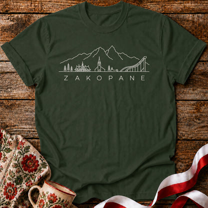 Zakopane Minimal Skyline Polish City Unisex T-Shirt
