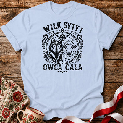 Wilk Syty Owca Cała Unisex T-Shirt