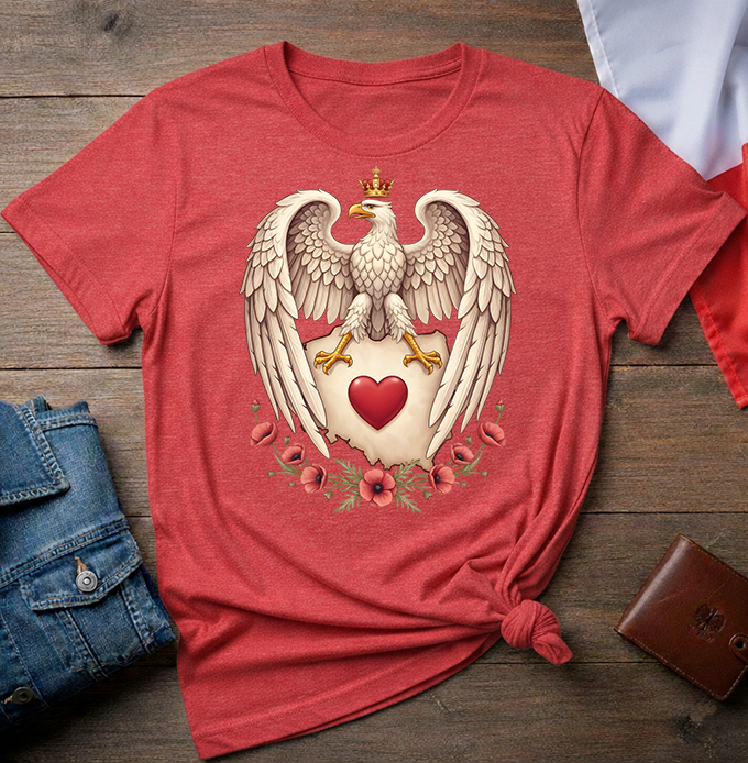 Polish Eagle With a Heart Unisex T-shirt