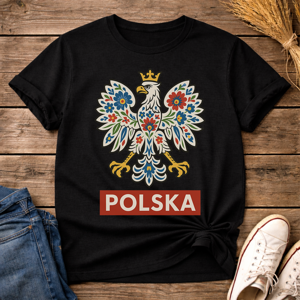 Floral Polish Eagle Unisex T-Shirt
