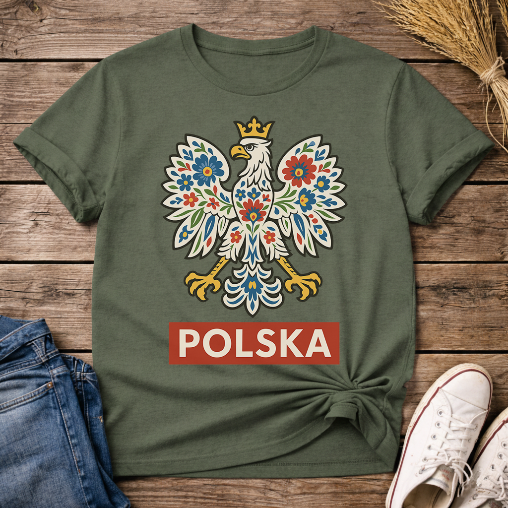 Floral Polish Eagle Unisex T-Shirt