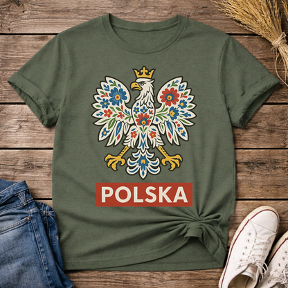 Floral Polish Eagle Unisex T-Shirt