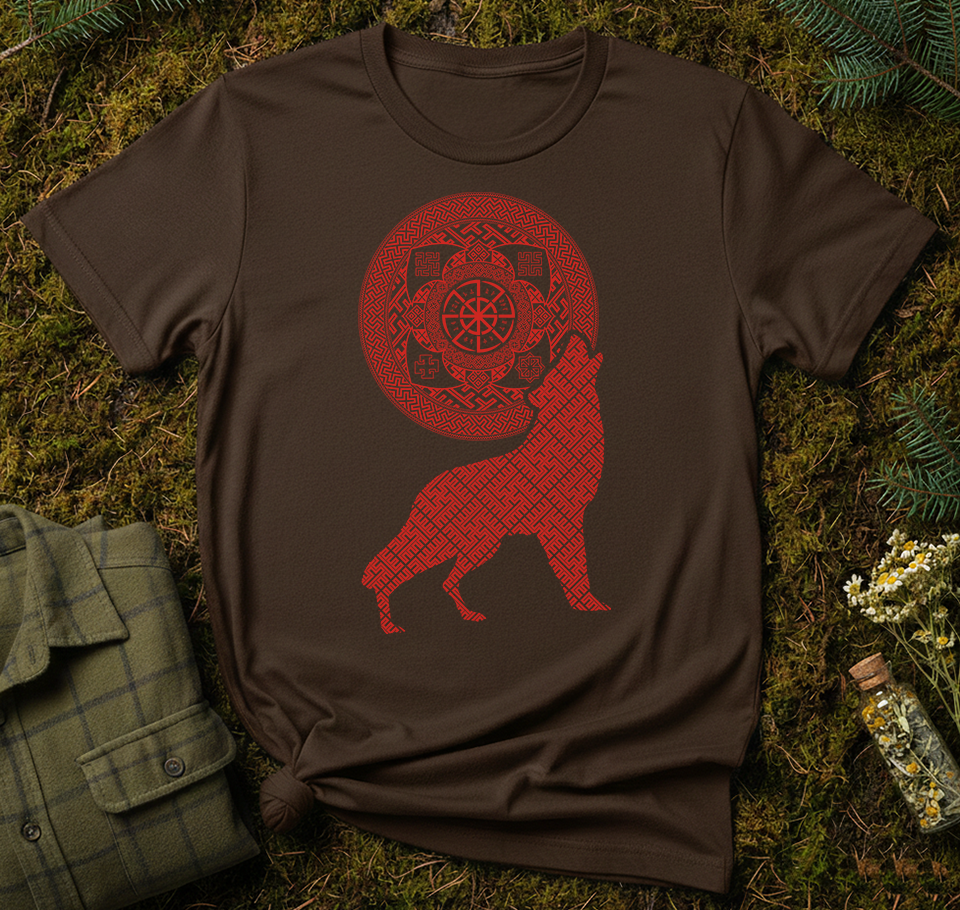 Slavic Wolf Sun Unisex T-Shirt