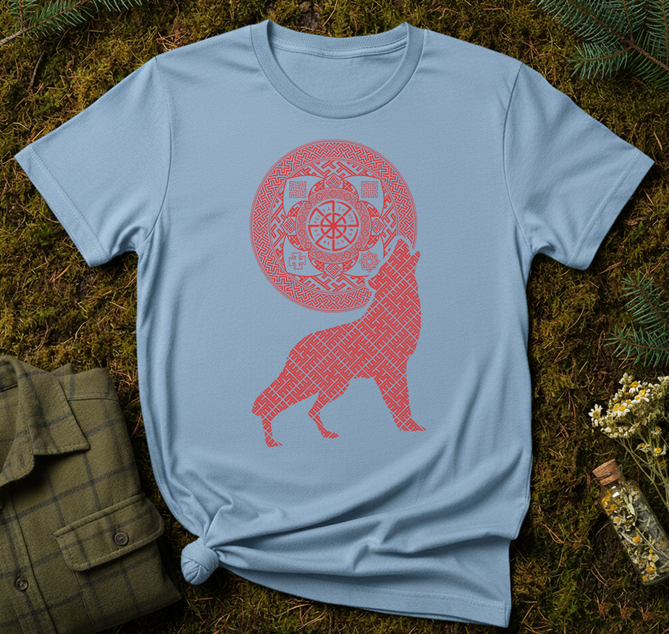 Slavic Wolf Sun Unisex T-Shirt