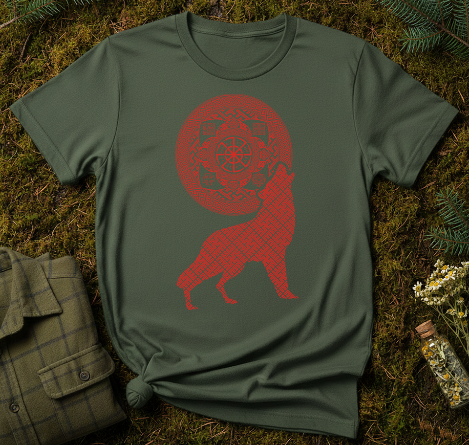 Slavic Wolf Sun Unisex T-Shirt