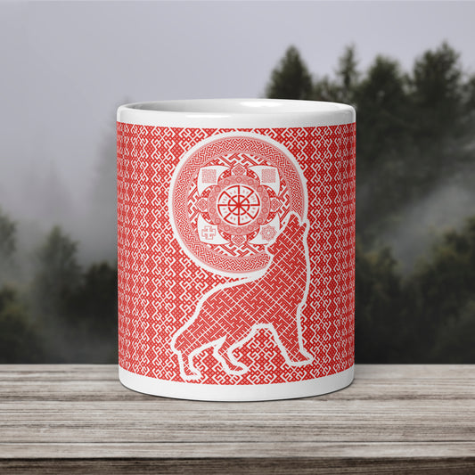 Slavic Wolf Sun Mug