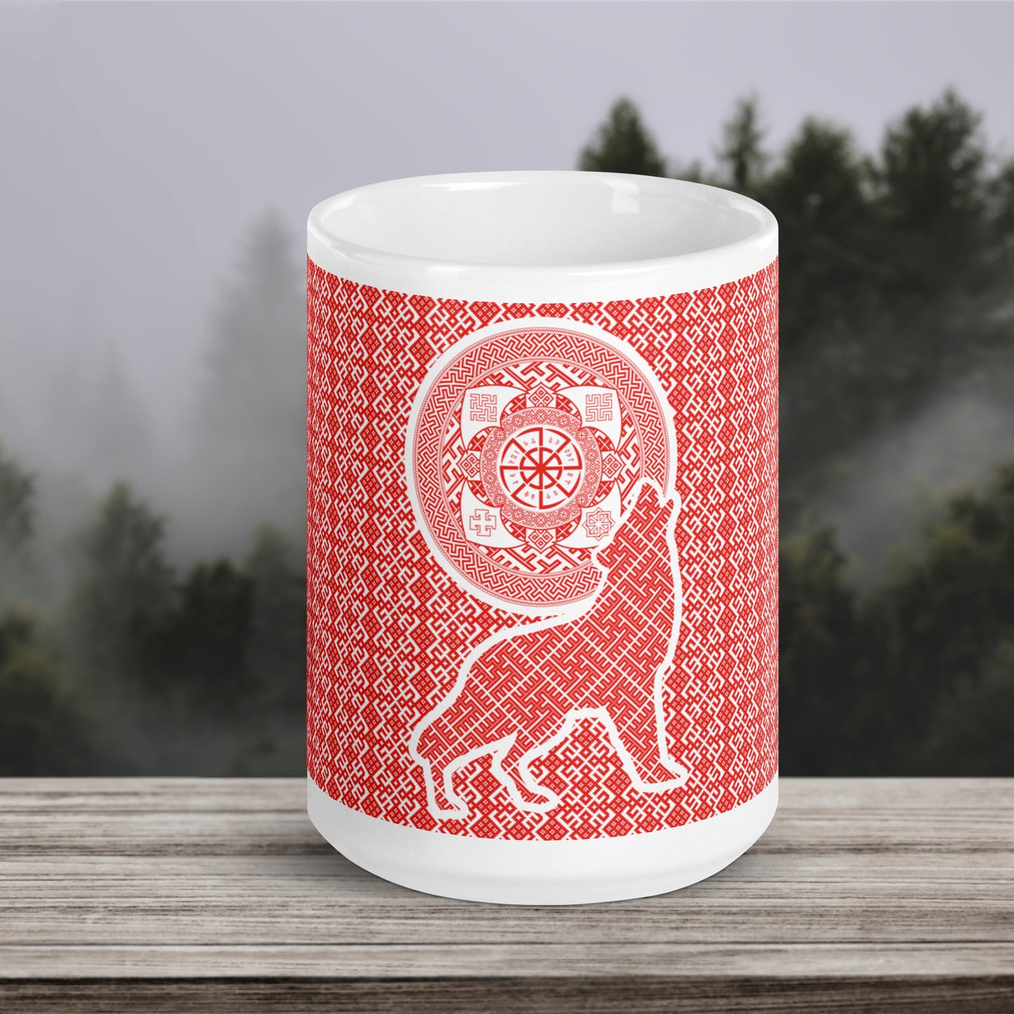 Slavic Wolf Sun Mug
