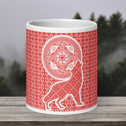 Slavic Wolf Sun Mug