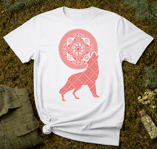 Slavic Wolf Sun Unisex T-Shirt
