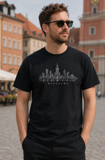 Warszawa Minimal Skyline Polish City Unisex T-Shirt