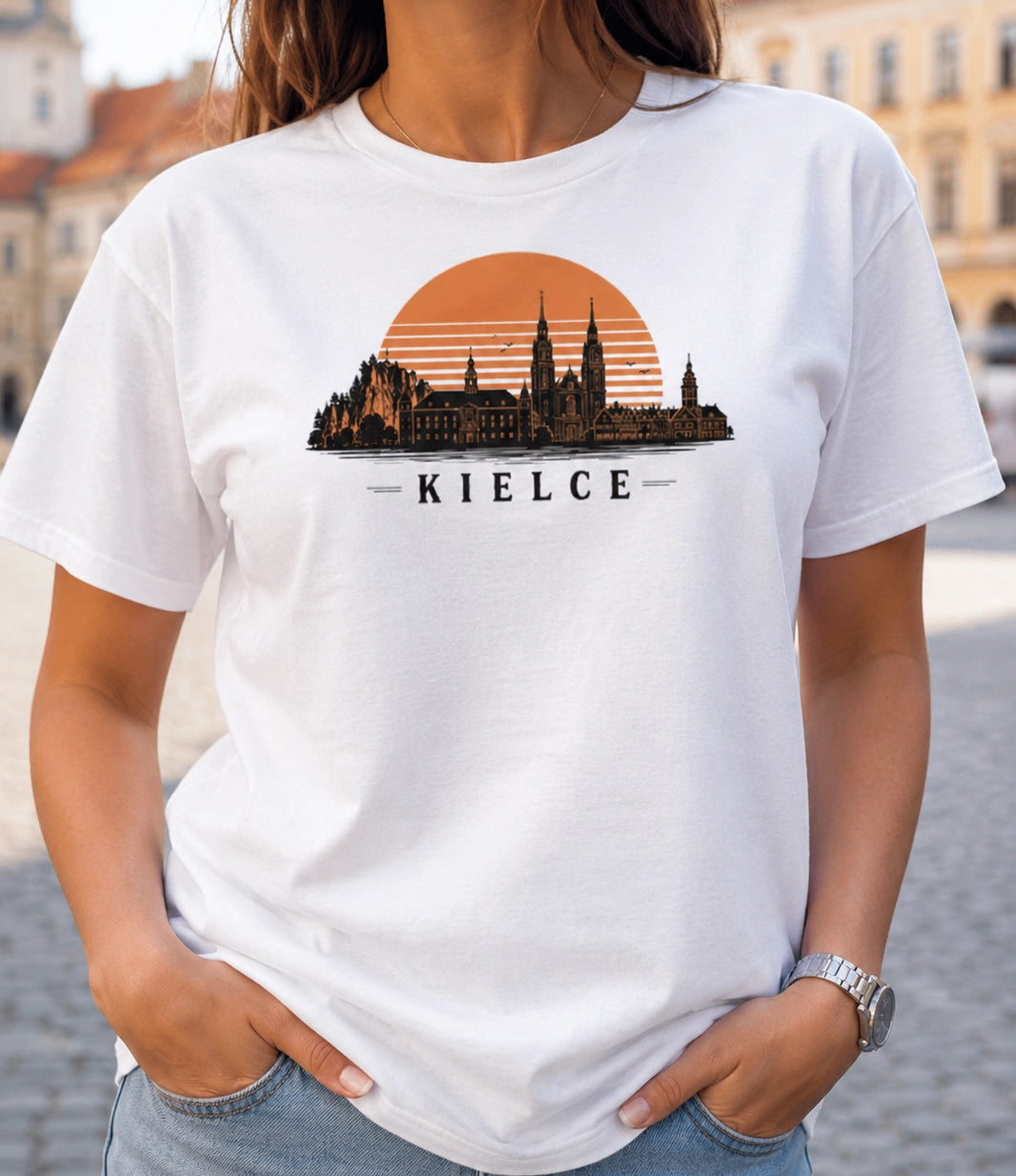 Kielce Sunset Skyline Polish City Unisex T-Shirt