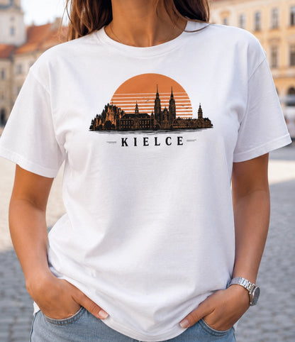 Kielce Sunset Skyline Polish City Unisex T-Shirt