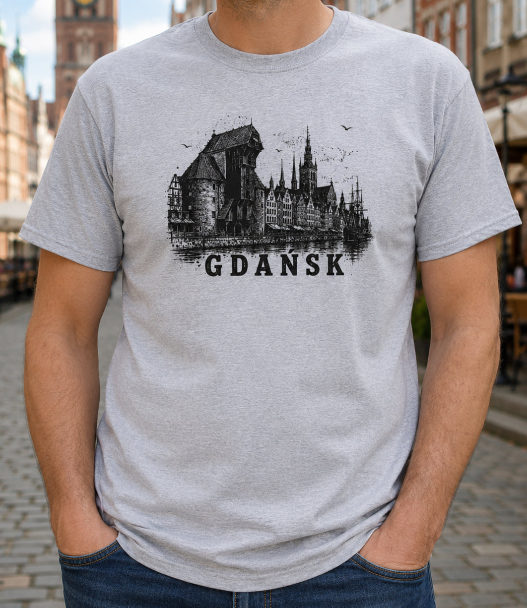 Gdańsk Skyline Polish City Unisex T-Shirt