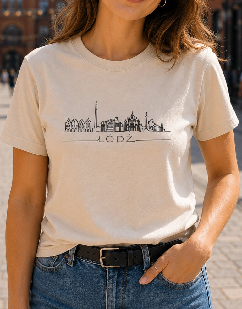 Łódź Minimal Skyline Polish City Unisex T-Shirt