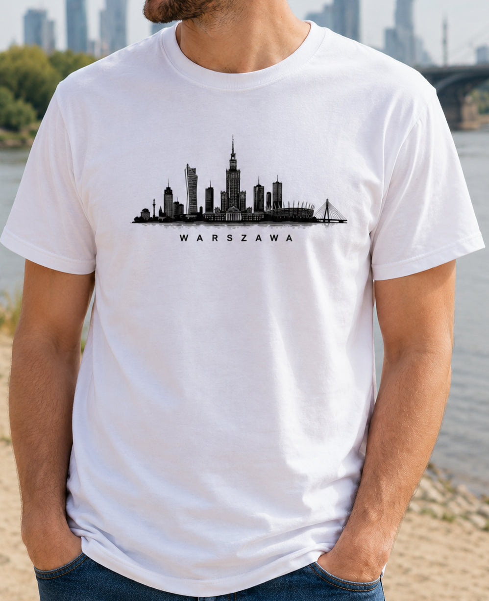 Warszawa Minimal Skyline Polish City Unisex T-Shirt