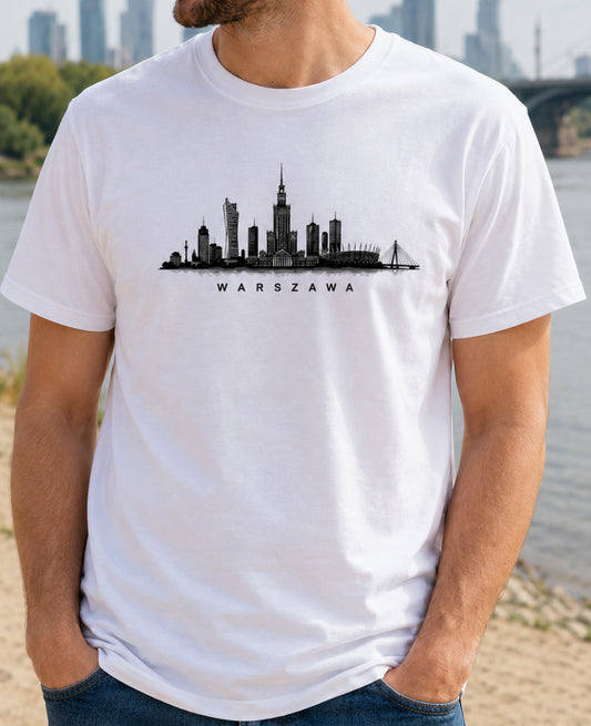 Warszawa Minimal Skyline Polish City Unisex T-Shirt