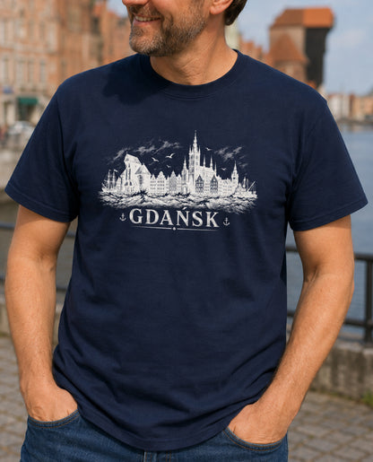 Gdańsk Storm Skyline Polish City Unisex T-Shirt