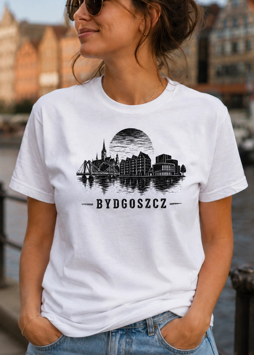 Bydgoszcz Grunge Skyline Polish City Unisex T-Shirt