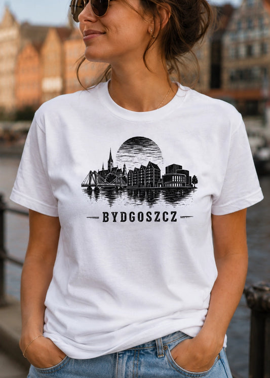 Bydgoszcz Grunge Skyline Polish City Unisex T-Shirt