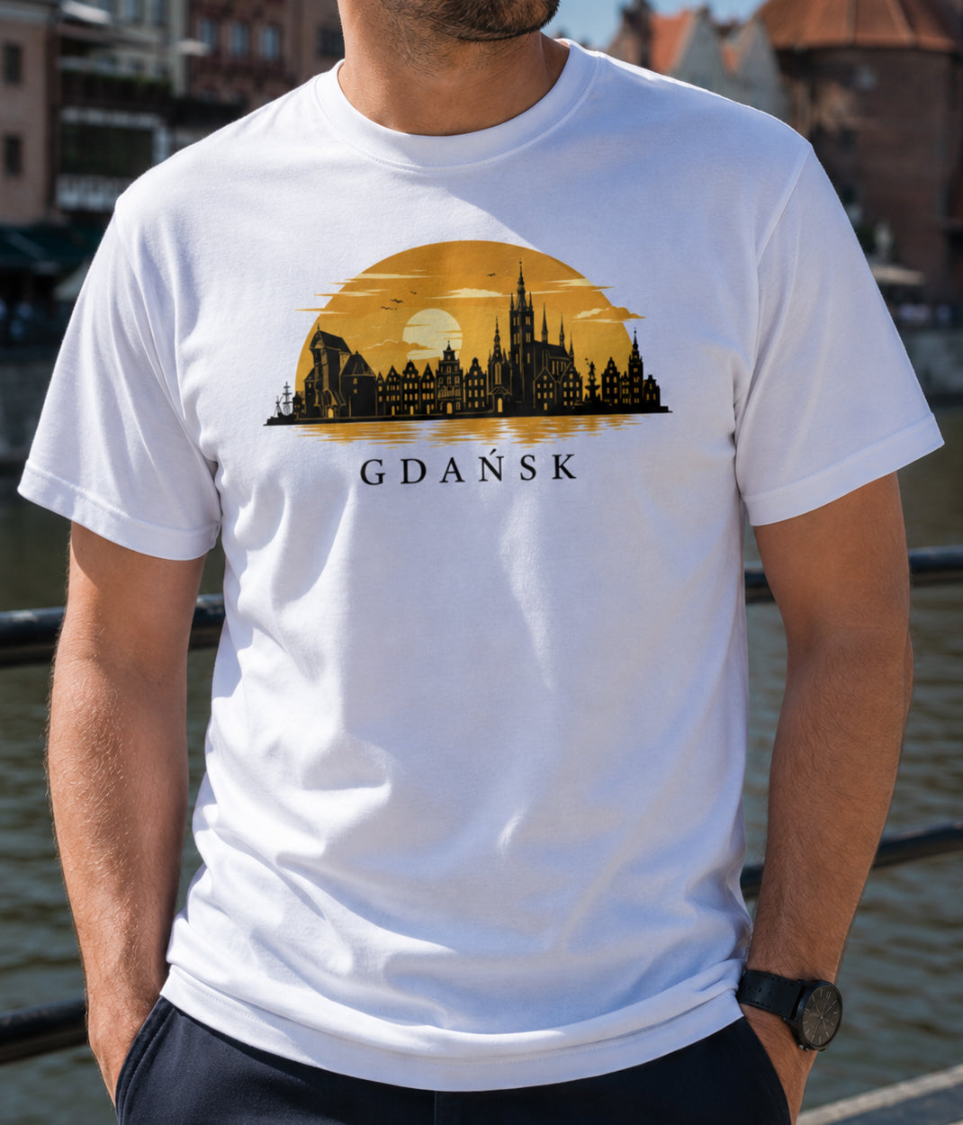Gdańsk Golden Sunset Polish City Unisex T-Shirt