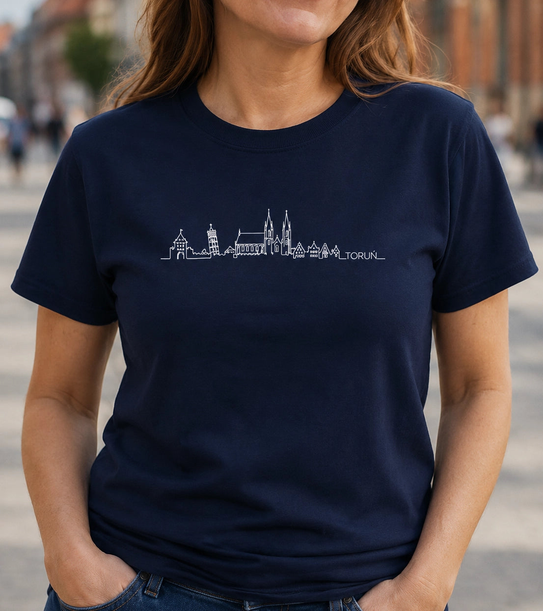 Toruń One-Line Skyline Polish City Unisex T-Shirt