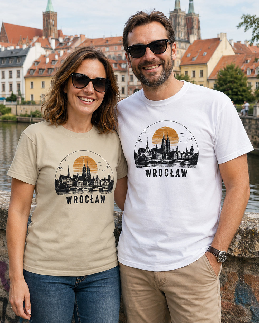 Wrocław Sunset Skyline Polish City Unisex T-Shirt