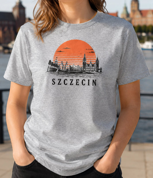 Szczecin Sunset Skyline Polish City Unisex T-Shirt