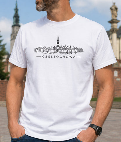 Częstochowa Minimal Skyline Polish City Unisex T-Shirt
