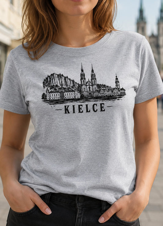 Kielce Grunge Skyline Polish City Unisex T-Shirt
