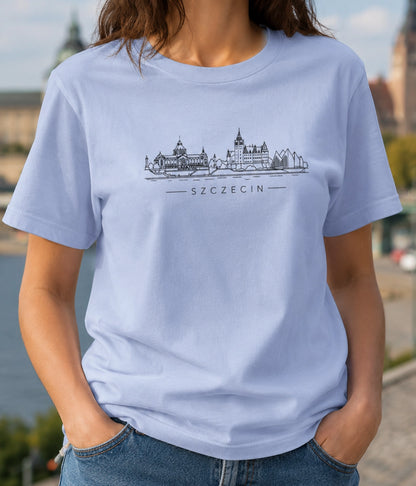 Szczecin Minimal Skyline Polish City Unisex T-Shirt