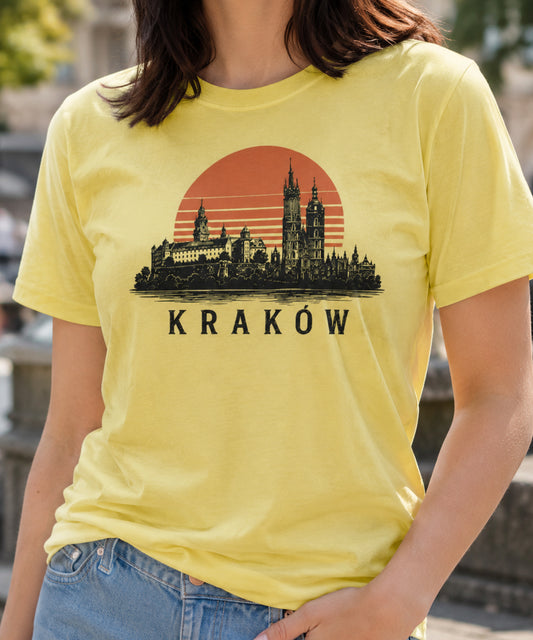 Kraków Sunset Skyline Polish City Unisex T-Shirt