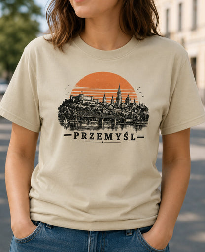 Przemyśl Sunset Skyline Polish City Unisex T-Shirt