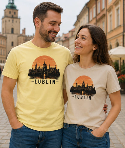 Lublin Sunset Skyline Polish City Unisex T-Shirt