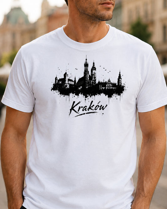 Kraków Ink Skyline Polish City Unisex T-Shirt